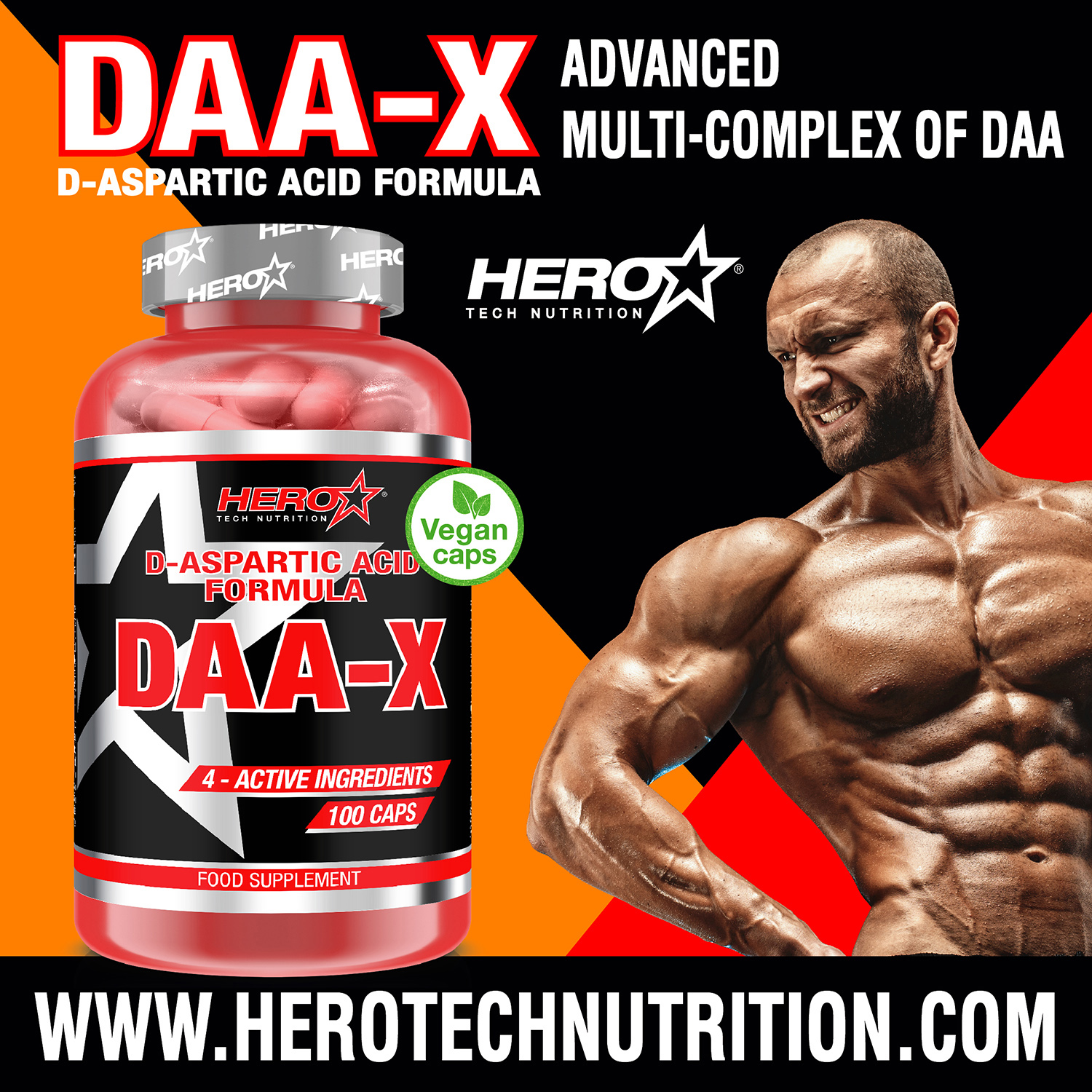 DAA-X ACID ASPARTIC HERO TECH NUTRITION tiredness fatigue